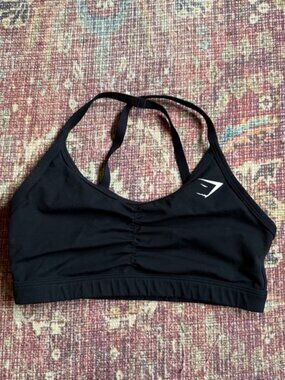 Gym Shark Women’s Small Ruched Black Sports Bra